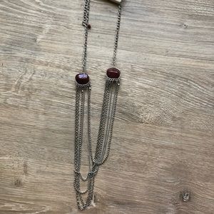 2 for $10 bundle—Silver necklace with stones